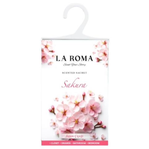 Odorizante - Saculet parfumat Sakura (Flori de cires), 1 bucata, aroma florala delicata si proaspata, ideal pentru dulap, sertar, bagaj sau masina