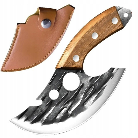 CASA & GRADINA - Satar de bucatarie, tip japonez, 19 cm, otel inoxidabil, maner lemn, husa inclusa