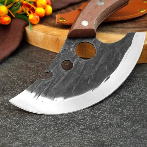 Satar de bucatarie, tip japonez, 19 cm, otel inoxidabil, maner lemn, husa inclusa [3]