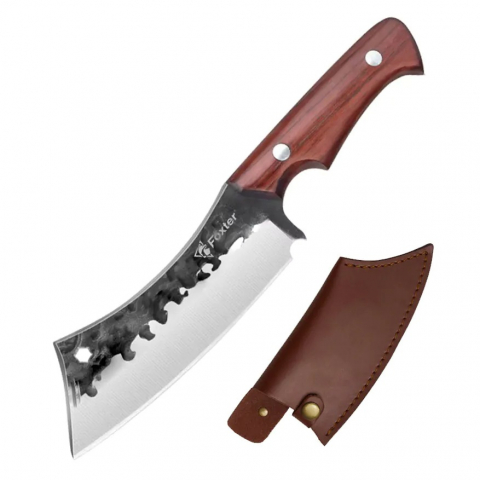 Cutite si tacamuri - Satar de macelarie, otel inoxidabil, maner ergonomic din lemn, 22 cm, husa inclusa