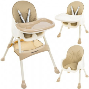 Crestere copil - Scaun de masa Kruzzel multifunctional 3in1,greutate maxima 20 kg,varsta +6 luni - Bej