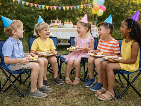 Scaun pliabil pentru pescuit si camping, cu husa transport, fotoliu pliabil confortabil, cadru metalic, albastru, 69x43x43 cm [6]