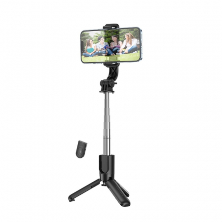 Selfie stickuri - Selfie stick cu functie trepied si telecomanda wireless,model K17 - Negru