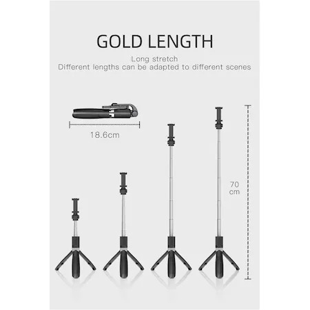 Selfie Stick / Trepied / suport de telefon - 3 in 1 lungime maxima 70 cm [7]