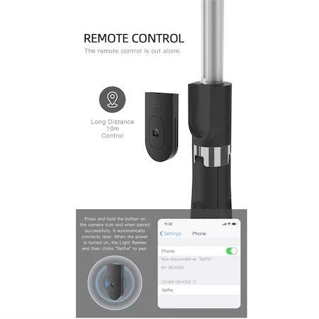 Selfie Stick / Trepied / suport de telefon - 3 in 1 lungime maxima 70 cm [5]