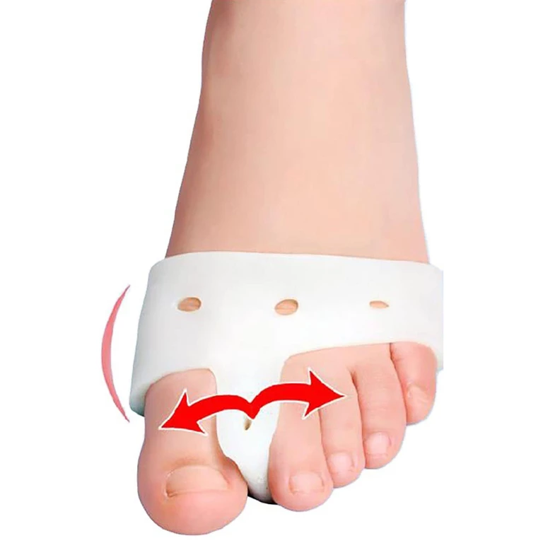 Separator ortopedic pentru deget mare, set 4 bucati, silicon moale, corector pentru monturi, protectie hallux valgus, alb, marime universala [4]