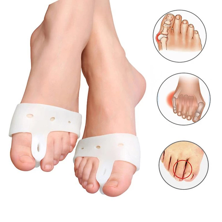 Separator ortopedic pentru deget mare, set 4 bucati, silicon moale, corector pentru monturi, protectie hallux valgus, alb, marime universala [5]