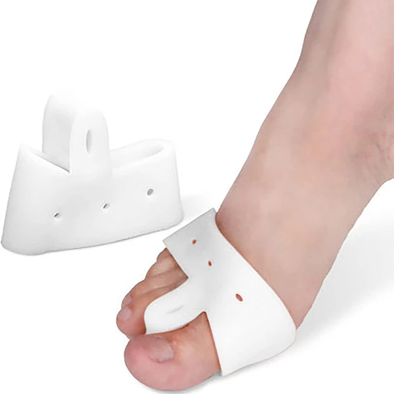 Separator ortopedic pentru deget mare, set 4 bucati, silicon moale, corector pentru monturi, protectie hallux valgus, alb, marime universala [6]