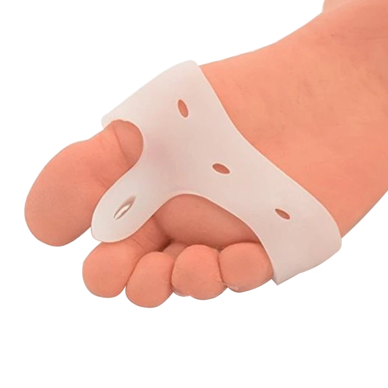 Separator ortopedic pentru deget mare, set 4 bucati, silicon moale, corector pentru monturi, protectie hallux valgus, alb, marime universala [2]