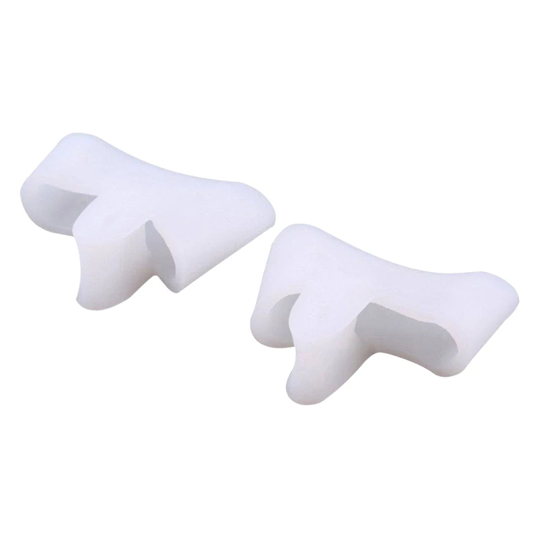 Separator ortopedic pentru mont cu banda din silicon, set 2 bucati, corector pentru deget mare, protectie hallux valgus, alb, marime universala [4]
