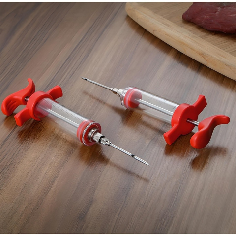 Seringa pentru maturare si marinare carne, 30 ml, cu 3 ace din inox pentru marinate lichide si groase, injectare uniforma, ideala pentru fripturi, mezeluri si preparate de casa [5]