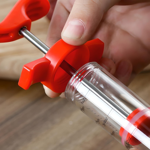Seringa pentru maturare si marinare carne, 30 ml, cu 3 ace din inox pentru marinate lichide si groase, injectare uniforma, ideala pentru fripturi, mezeluri si preparate de casa [9]