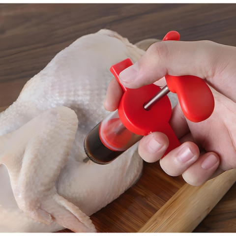 Seringa pentru maturare si marinare carne, 30 ml, cu 3 ace din inox pentru marinate lichide si groase, injectare uniforma, ideala pentru fripturi, mezeluri si preparate de casa [6]