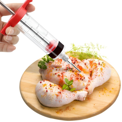 Seringa pentru maturare si marinare carne, 30 ml, cu 3 ace din inox pentru marinate lichide si groase, injectare uniforma, ideala pentru fripturi, mezeluri si preparate de casa [10]