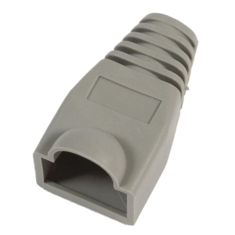 Set 1 bucata conector retea RJ45 Cat6e ecranat EZ pass through cu pini placati cu aur si 1 bucata manson protectie RJ45 pentru cablu UTP sau FTP [2]