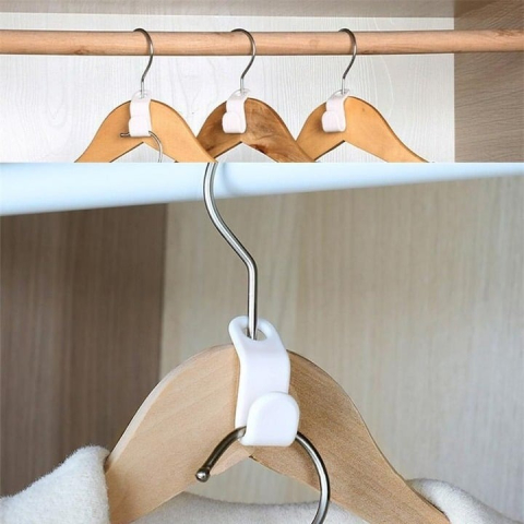 Set 10 accesorii pentru umerase haine, plastic, 5 x 2 cm, alb [9]