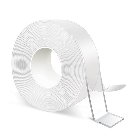 Set 10 benzi dublu adezive transparente, 5 metri pe rola, siliconice, rezistente la apa, reutilizabile, adeziv puternic, aplicabile pe diverse suprafete [6]