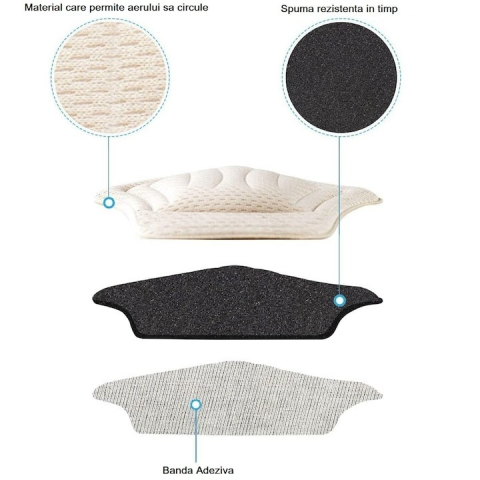 Set 10 branturi pentru calcai cu pernite, Poliester, 5mm, negru [1]