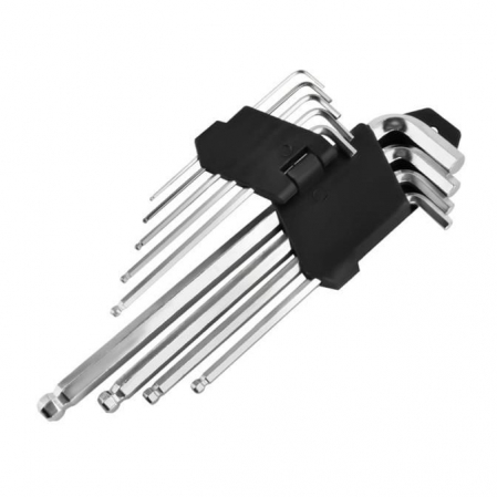 Unelte & Scule Garaj - Set 9 imbusi hexagonali chrome vanadium, lungi 21 cm , 1.5-10 mm