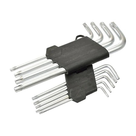 Unelte & Scule Garaj - Set 9 imbusi Torx chrome vanadium, lungi 21 cm, 1,5-10 mm - Gri