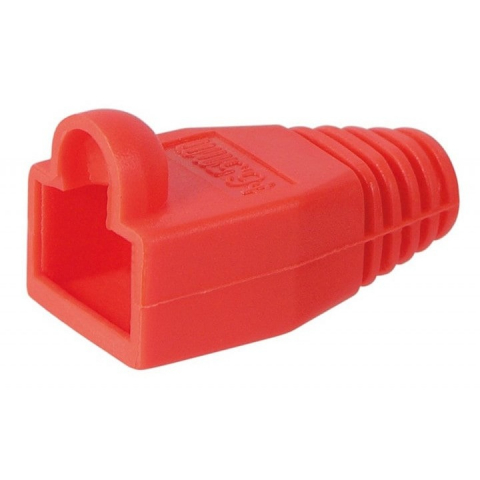 Set 10 bucati manson de protectie pentru mufe internet, RJ 45, rosu [8]