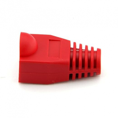 Set 10 bucati manson de protectie pentru mufe internet, RJ 45, rosu [4]
