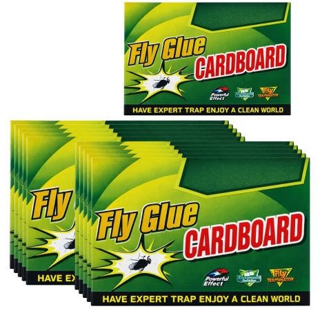 CASA & GRADINA - Set 10 capcane lipicioase, culoare verde, 18.2 x 12.5 cm, tip carte, autoadezive, fara miros, non-toxice, din carton, pentru capturarea insectelor si soarecilor