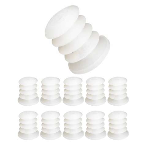 CASA & GRADINA - Set 10 dopuri spirala pentru sticle vin si lichide fermentate, etansare sigura, plastic alb, 22 mm, reutilizabile