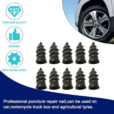 Set 10 dopuri, stifturi vulcanizare pentru anvelope, pana de cauciuc 1.2x0.6 cm [4]