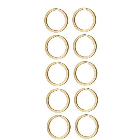 Set 10 inele breloc, auriu 3.4 cm, grosime 2.5 mm, accesorii metalice rotunde pentru chei, brelocuri personalizate, etichete si proiecte creative [7]
