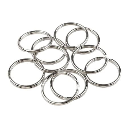 CASA & GRADINA - Set 10 Inele metalic universal pentru chei, fara lant, diametru exterior 24 mm - Argintiu