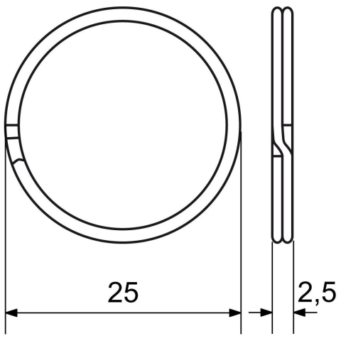 Set 10 inele metalice pentru chei, diametru 24 mm, argintiu [2]