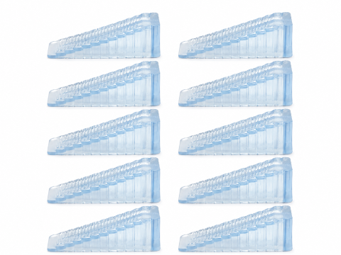 Set 10 opritoare usa, transparente 9.5 x 4 x 2.8 cm, silicon antiderapant cu suprafata striata, pene pentru blocarea si mentinerea usilor deschise [1]