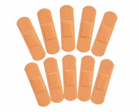 Set 10 plasturi bej 7.2 x 1.9 cm, adezivi perforati pentru protectia pielii impotriva frecarii si iritatiilor [1]