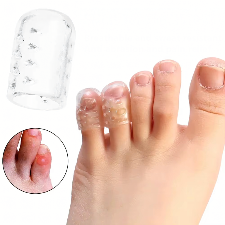 Set 10 protectii din silicon pentru degetele de la picioare si maini, transparente, capace gel pentru reducerea frecarii, bataturilor si presiunii [8]
