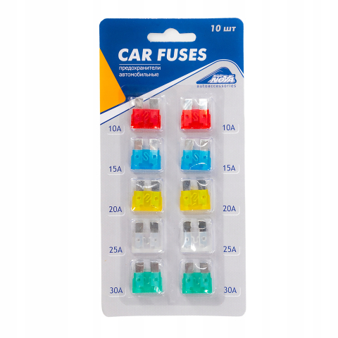 ARTICOLE AUTO - Set 10 sigurante auto tip lama, 10A-30A, pentru autoturisme, kit sigurante electrice auto, multicolor