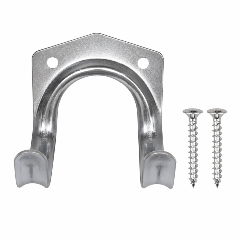 Set 10 suporturi pentru perete, organizare furtunuri, cabluri si unelte, otel galvanizat, 7 x 5,5 x 6,5 cm fiecare, argintiu, accesorii montaj incluse [3]