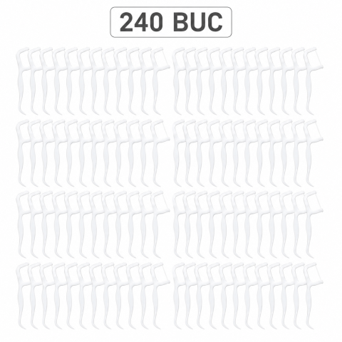 ÎNGRIJIRE PERSONALĂ - Set 240 ata dentara tip scobitoare, alb, 10 seturi x 24 bucati
