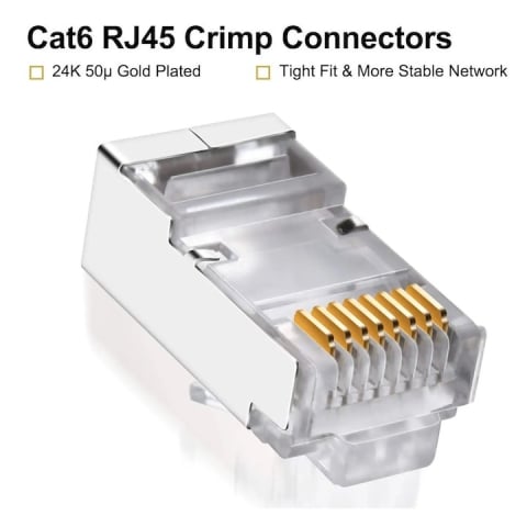 Set 10 x mufa ecranata + manson de protectie, RJ45, CAT5 CAT6, 8 pini 8P8C, albastru [6]