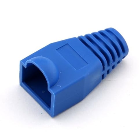 Set 10 x mufa ecranata + manson de protectie, RJ45, CAT5 CAT6, 8 pini 8P8C, albastru [12]