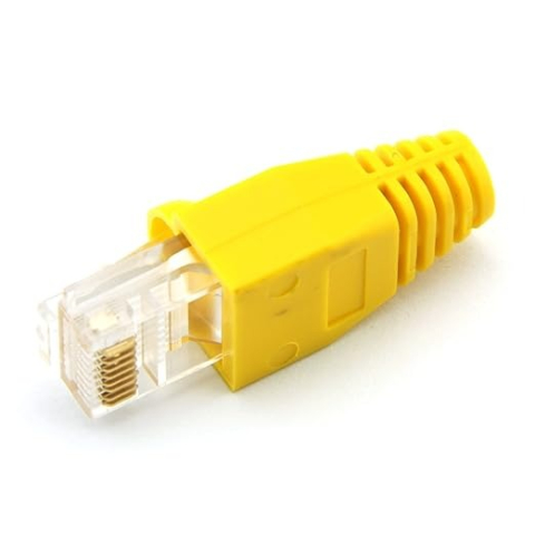 Set 10 x mufa ecranata + manson de protectie, RJ45, CAT5 CAT6, 8 pini 8P8C, galben [7]