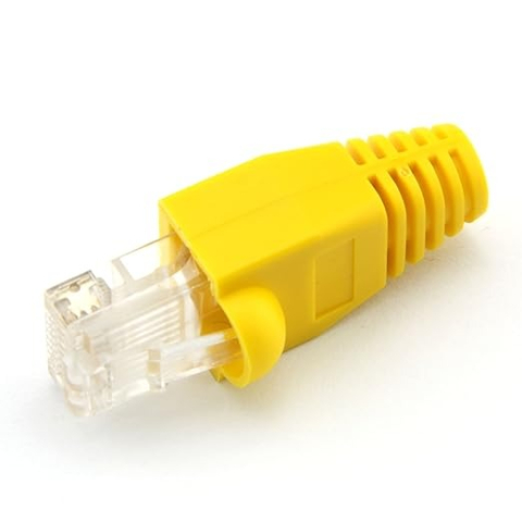 Set 10 x mufa ecranata + manson de protectie, RJ45, CAT5 CAT6, 8 pini 8P8C, galben [8]