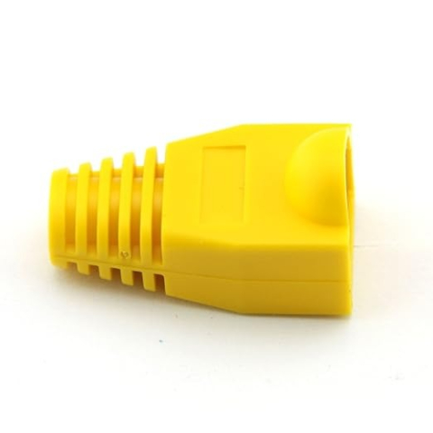 Set 10 x mufa ecranata + manson de protectie, RJ45, CAT5 CAT6, 8 pini 8P8C, galben [10]