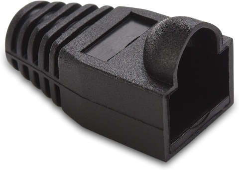 Set 10 x mufa + manson de protectie, RJ45, CAT5 CAT6, 8 pini 8P8C, negru [8]