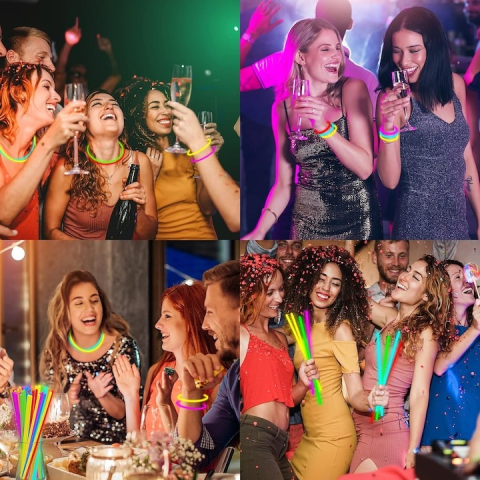 Set 100 bratari luminoase, fosforescent, pentru petreceri, multicolor [3]