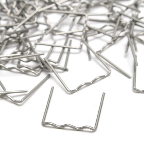 Set 100 capse metalice pentru pistol de sudat plastic, model M drept, 0.8 mm, otel, argintiu [1]