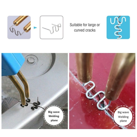 Set 100 capse sudura plastic model S, grosime 0.8 mm, reparatii bara auto si fisuri, otel tungsten, pentru pistol lipit [5]