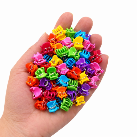 Set 100 cleme par mici colorate, model compact, prindere puternica, arc metalic rezistent, pentru coafuri rapide si zilnice [1]