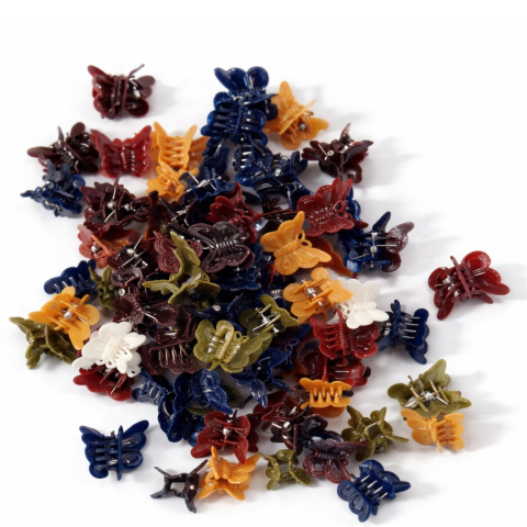 CASA & GRADINA - Set 100 cleme par tip fluture, culori variate, prindere puternica, arc metalic rezistent, pentru coafuri rapide si zilnice