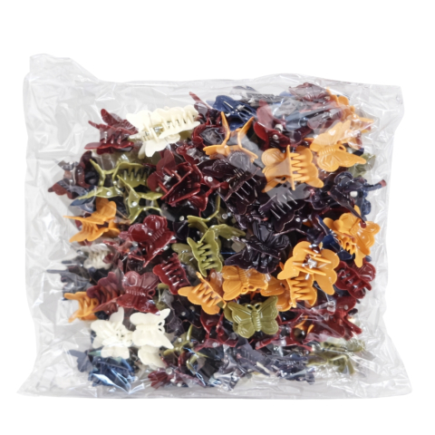 Set 100 cleme par tip fluture, culori variate, prindere puternica, arc metalic rezistent, pentru coafuri rapide si zilnice [2]